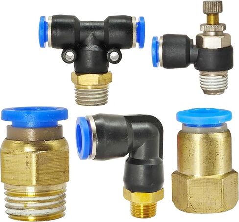 1PCS موصل خرطوم الهواء الهوائي PC/PCF/PL/SL/PB 4 6 8 10 12 مم من الإناث 1/8 "1/4 3/8 1/2 خط أنابيب النحاس الموصلات السريعة (12-04 (12mm-1l2) ، PB) in Saudi Arabia