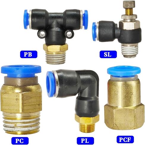 1PCS موصل خرطوم الهواء الهوائي PC/PCF/PL/SL/PB 4 6 8 10 12 مم من الإناث 1/8 "1/4 3/8 1/2 خط أنابيب النحاس الموصلات السريعة (12-04 (12mm-1l2) ، PB) in Saudi Arabia