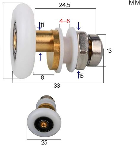 Shower Door Roller Sliding Door Pulley Door Roller Assembly Castors for Sliding Glass Door Pulley/Runner/Wheel Quiet Glass Door(20mm) in Kuwait