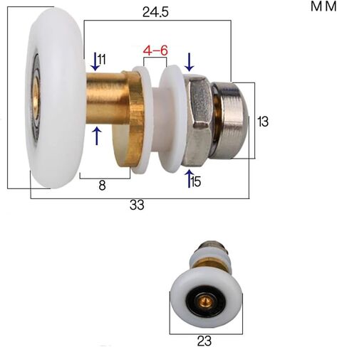 Shower Door Roller Sliding Door Pulley Door Roller Assembly Castors for Sliding Glass Door Pulley/Runner/Wheel Quiet Glass Door(20mm) in Kuwait