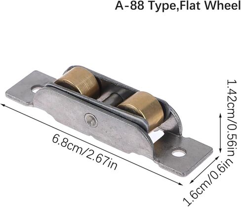 77/88 Type Flat/Groove Double Wheel Stainless Steel Doors Window Pulley Support Bottom Sliding Roller Track Hardware Accessories(A 88 Type) in Kuwait