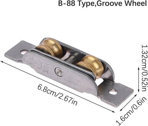 77/88 Type Flat/Groove Double Wheel Stainless Steel Doors Window Pulley Support Bottom Sliding Roller Track Hardware Accessories(A 88 Type) in Kuwait