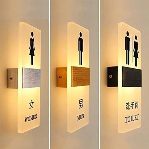 Restroom Signs Men Women,Restroom Sign, LED Light Sign Display, Bathroom Sign Decor, Restroom Signs in Saudi Arabia