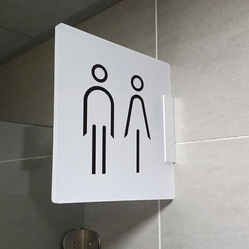 Signage,Restroom Signs Restroom Signs Men Women, Acrylic Restroom Sign,Wall Side-Mounted Double-Sided Bathroom Indicator Sign, Suitable for Offices, Businesses(C) in Kuwait