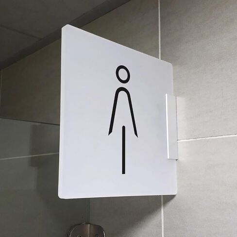 Signage,Restroom Signs Restroom Signs Men Women, Acrylic Restroom Sign,Wall Side-Mounted Double-Sided Bathroom Indicator Sign, Suitable for Offices, Businesses(C) in Kuwait