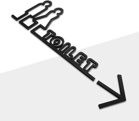 Signage,Restroom Signs Restroom Signs Men Women,Men and Women Toilet Sign with Arrow, Easy Mounting, Suitable for Office Toilet Wall, Outdoor & Indoor(B) in Kuwait