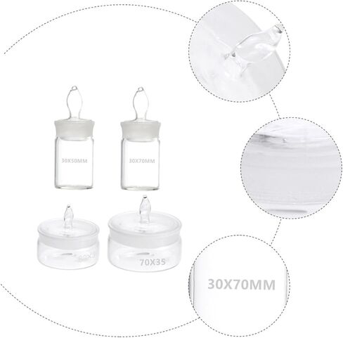 Pretyzoom 4pcs وزن الزجاجات الكيميائية وزن الزجاج الحاويات لاستخدام المختبر قاعدة مختومة in Saudi Arabia