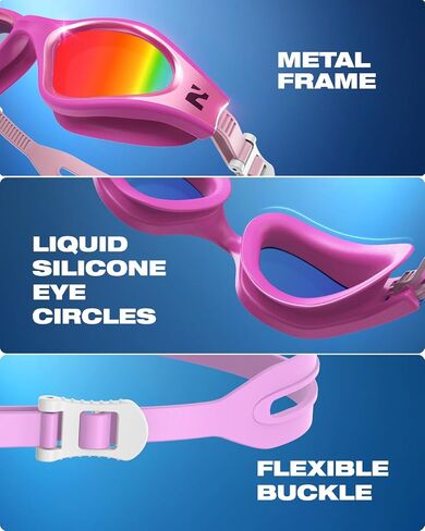Zionor G1 Nava Super Anti-Fog Usisex Swim Goggles Mirror/Bright Smoke Lens in Kuwait