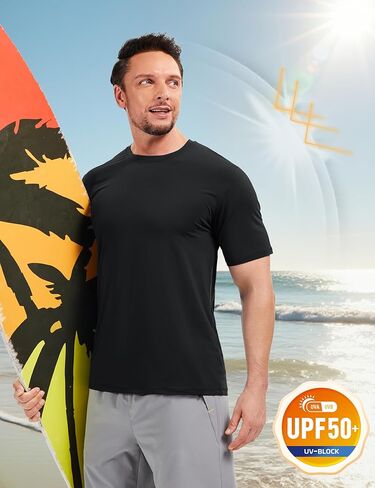 TACVASEN Men's Rash Guard Short Sleeve Swim Shirt UPF 50+ Sun Protection Shirts Breathable Quick Dry Beach Running in Saudi Arabia