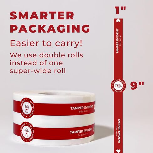 Tamper Evident Stickers For Coffee Cups Or Drink Cover Stickers - Double Roll Size 1" x 9" X 500 Drink Labels - Takeaway Delivery Tamper Proof Stickers For Drink Spiking Prevention in Saudi Arabia