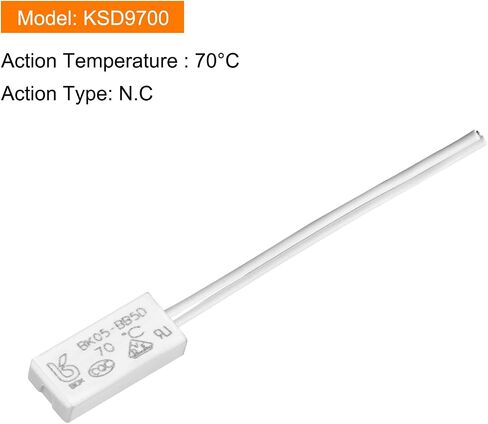 KSD9700 NC 70C مفتاح التحكم في درجة الحرارة التبديل الحراري الحراري - عادةً ما يغلق/250 فولت 5A/بلاستيك/2pcs in Saudi Arabia