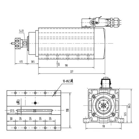 3.5kW ER20 محرك مغزل مبرد بالهواء 220V 380V شفة 4 محامل (3.5 كيلو وات 380V) in Kuwait