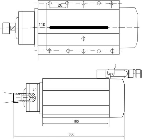 3.5kw ER20 air Cooled Spindle Motor 4 Bearings 220V 380V Square Flange(3.5kw ER20 380V) in Saudi Arabia