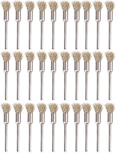 Copper Wire Cleaning End Brush Set 30pcs for Paint Removal, Cleaning Pen Shape Bits Polishing End Brushes, Ideal for a Range of Cleaning Tasks, Suitable for Various Setups in Saudi Arabia