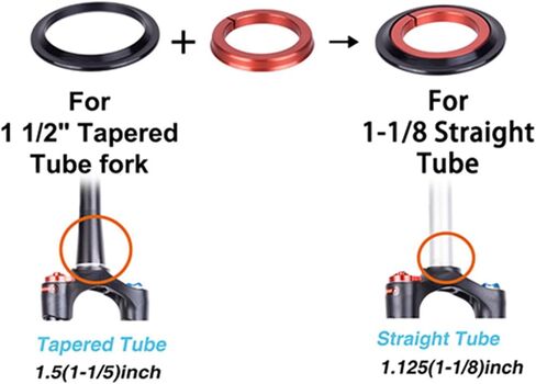 AL6061 Mountain Road Tapered Tube Tube Tube Tube Tube ، 44mm 56mm سماعات رأس شوكة محامل ركوب الدراجات ZS44/28.6 ZS56/40 (30) in Saudi Arabia
