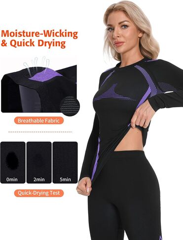 ATTRACO Thermal Underwear Set Womens Long Johns Seamless Warm Base Layer Top Bottom for Cold Weather in Saudi Arabia