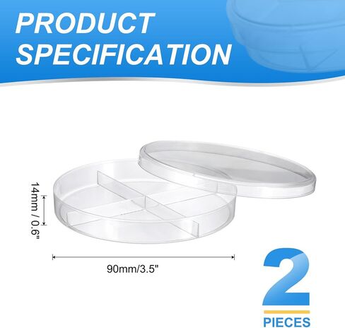 Patikil 2 Pack 90mm/3.5 بوصة أطباق بتري من البلاستي in Saudi Arabia