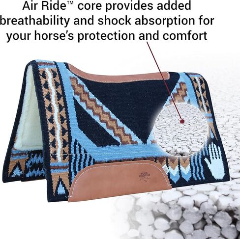 Professional's Choice Good Medicine Comfort-Fit SMX Air Ride Pad: Hand to Horse | New Zealand Wool with Leather Reinforced Spine and Wither in Saudi Arabia