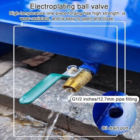 Heavy-Duty Oil Change Pan, Steel Drain Tray with Drain Bracket & Ball Valve, 26in Universal Wheel, Ideal for Automotive, Industrial & Home Use (Blue) in Saudi Arabia
