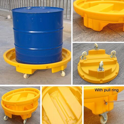 Large Oil Catch Pan with Wheels - Durable Low Density Polyethylene Drain Tray for Easy Oil Disposal in Warehouses, Paint Shops, Gas Stations, and Automotive Use in Saudi Arabia