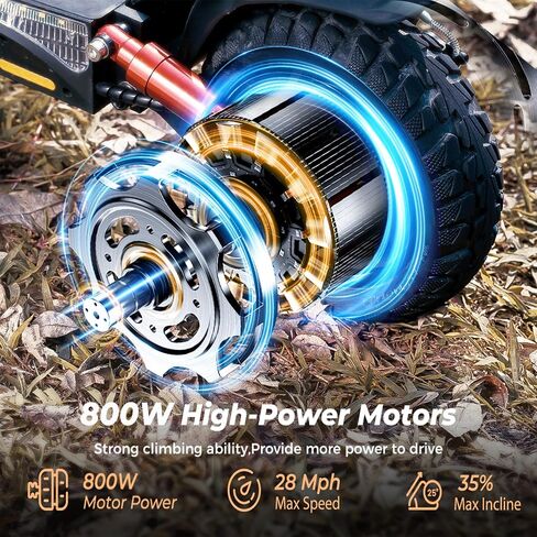 iScooter 800W Electric Scooter for Adults, 10" Off-Road Pneumatic Tires, 28 Miles Long Range, 28 MPH Top Speed, 330 lbs Max Load, Dual Suspension, Foldable Adult Off-Road E-Scooter with Smart App in Kuwait