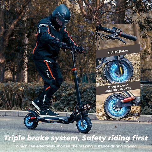 iScooter 800W Electric Scooter for Adults, 10" Off-Road Pneumatic Tires, 28 Miles Long Range, 28 MPH Top Speed, 330 lbs Max Load, Dual Suspension, Foldable Adult Off-Road E-Scooter with Smart App in Kuwait