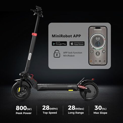 iScooter 800W Electric Scooter for Adults, 10" Off-Road Pneumatic Tires, 28 Miles Long Range, 28 MPH Top Speed, 330 lbs Max Load, Dual Suspension, Foldable Adult Off-Road E-Scooter with Smart App in Kuwait