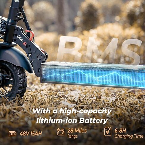 iScooter 800W Electric Scooter for Adults, 10" Off-Road Pneumatic Tires, 28 Miles Long Range, 28 MPH Top Speed, 330 lbs Max Load, Dual Suspension, Foldable Adult Off-Road E-Scooter with Smart App in Kuwait