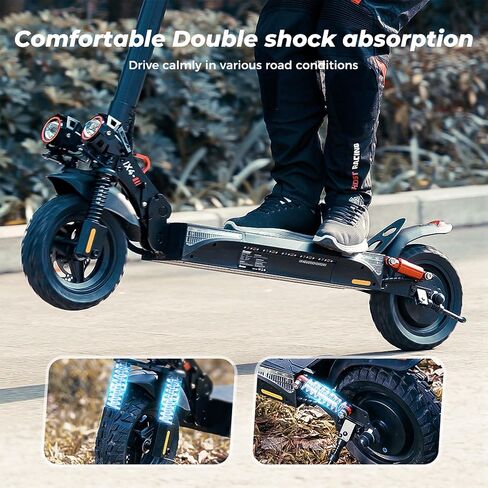 iScooter 800W Electric Scooter for Adults, 10" Off-Road Pneumatic Tires, 28 Miles Long Range, 28 MPH Top Speed, 330 lbs Max Load, Dual Suspension, Foldable Adult Off-Road E-Scooter with Smart App in Kuwait