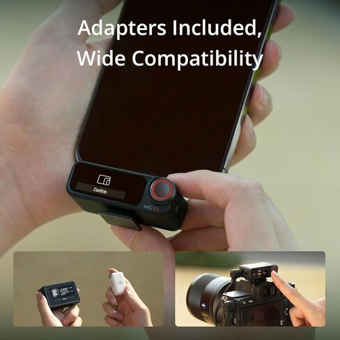 DJI MIC 2 (2 TX + 1 RX + CASE شحن) ، ميكروفون لافالييه اللاسلكي ، إلغاء الضوضاء ، نطاق 820 قدمًا ، ميكروفون لأجهزة iPhone ، Android ، حزمة الكاميرا مع 2x مكثف المكثف لافالييه MICs in Saudi Arabia