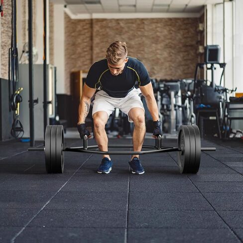 GOPLUS 56 '' Olympic Hex Bar ، Chrome Finish Barbell Trap Bar مع مقابض مسطحة أو مرتفعة للقرفصاء ، deadlifts ، تجاهل ، رفع وزن القوة ، رفع وزن 800 رطل. in Saudi Arabia
