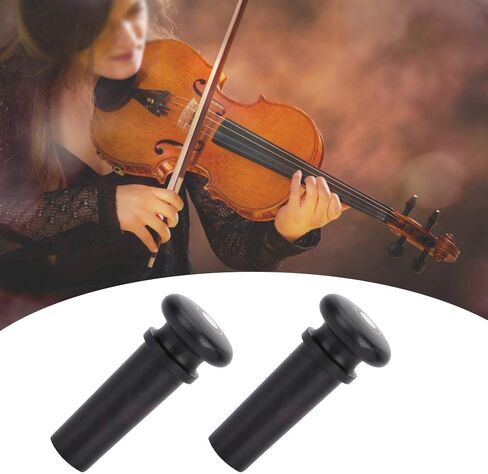 Violin Tail Endpin,2Pcs Jujube Rosewood Violin End Pin Wood Musical Instrument Accessories Performance Accessory (Black with fish eyes) in Saudi Arabia