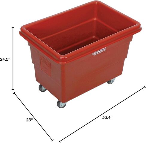 Global Industrial 6 Bushel Bushel Blastic Box Truck ، Direct Mount Base ، 500 lbs. السعة ، 3 "عجلات مطاطية غير متناغمة ، أزرق ، 33-2/5" L x 23 "W × 24-1/2" H in Kuwait