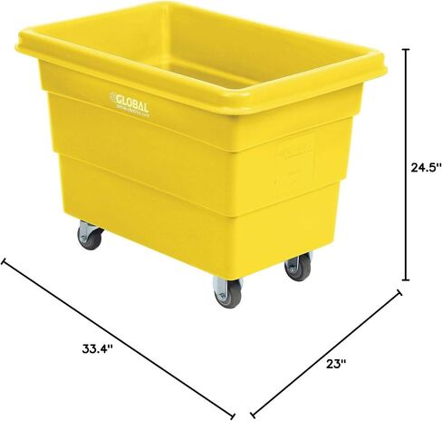 Global Industrial 6 Bushel Bushel Blastic Box Truck ، Direct Mount Base ، 500 lbs. السعة ، 3 "عجلات مطاطية غير متناغمة ، أزرق ، 33-2/5" L x 23 "W × 24-1/2" H in Kuwait