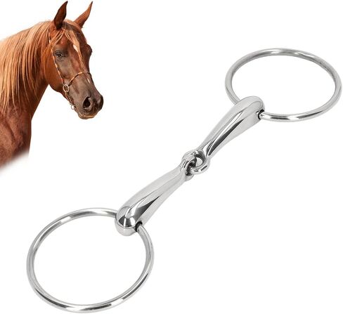 Topyond Horse Snaffle Bit, Stainless Steel D-Ring Horse Bits Western, Enhanced Control and Comfort, Jointed Chewing Mouth Roller, Suitable for Training Horses in Saudi Arabia