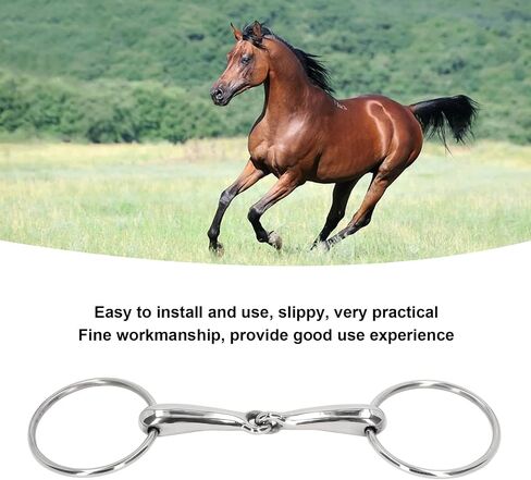 Topyond Horse Snaffle Bit, Stainless Steel D-Ring Horse Bits Western, Enhanced Control and Comfort, Jointed Chewing Mouth Roller, Suitable for Training Horses in Saudi Arabia