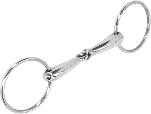 Topyond Horse Snaffle Bit, Stainless Steel D-Ring Horse Bits Western, Enhanced Control and Comfort, Jointed Chewing Mouth Roller, Suitable for Training Horses in Saudi Arabia