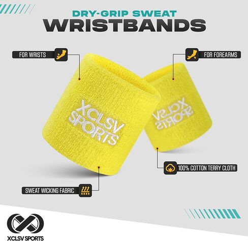 فرقة المعصم-فرقة رياضية من العرق للرياضيين-100 ٪ Terry Cloth Band-Band-معصم القطن الماص-فرق معصم رياضية-فرق ذراع مزدوجة-زوج واحد in Kuwait