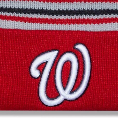 New Era Sport Cuffed Wordmark Cheer Beanie Hat with Pom - MLB Raised Cuff Knit Toque Cap in Kuwait