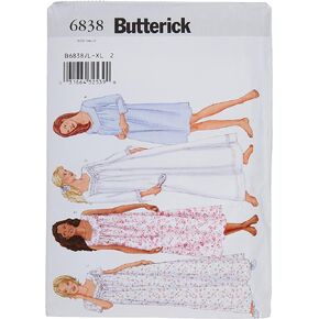 BUTTERICK PATTERNS B6838 Misses'/Misses' Petite Nightgown, Size LRG (L-XL)