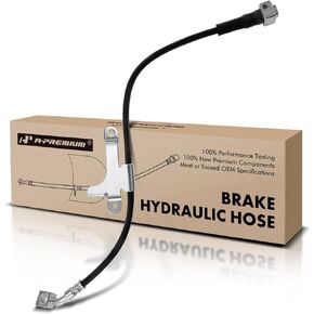 A-Premium Front Driver Brake Hydraulic Hose Compatible with Chevy, Buick, GMC, Isuzu and Saab Models - Trailblazer, Trailblazer EXT, Rainier, Envoy, Envoy XL, Ascender, 9-7x - Replace# 25844098