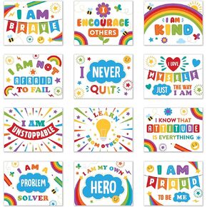 Laminated Classroom and Bulletin Board Decoration Set - 12 Positive Affirmation Poster Set