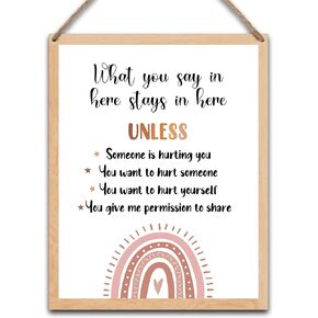 Therapy Office Decor, Mental Health Wood Wall Art, Healthy Coping Skills Hanging Wall Decor for Therapist Office School Classroom Counselor Psychologist Office 8" x 10" - A04