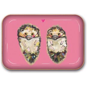 صينية معدنية متوسطة الحجم من ستوديو أوه! - قنفذ Eli Halpin - 7 بوصة × 4.75 بوصة - صينية أطباق مع عمل فني فريد كامل الألوان - تحمل المجوهرات والتغيير والمشابك الورقية والحلي in Kuwait