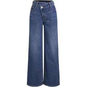 Denim High Waist Pocket Wide Leg Jeans
