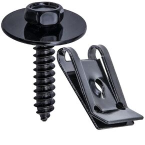 Rexka 15 Sets M4.2 Universal Fender Liner Engine Splash Shield Hex Head Screw & U Nut Kit for GM Chevy Ford Buick Jeep Chrysler - Multipurpose - Type A