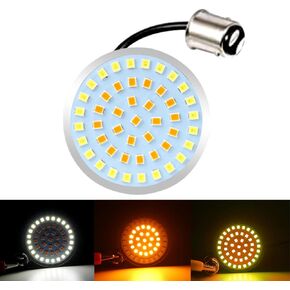 2 PCS Motorcycle 1157 LED Signal Light, 48SMD Dual-contact Ultra-bright Turn Signal, Waterproof LED Tail Light Brake Light Indicator, Compatible with Harley Motorcycles (Red)