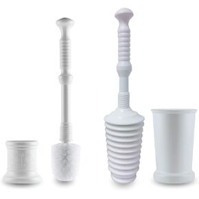 طقم الحمام ماستر بلانجر، مكبس المرحاض وفرشاة المرحاض مع دلاء، أبيض in Kuwait