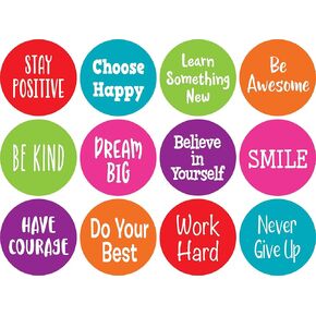 Teacher Created Resources® Spot On® Positive Sayings Carpet Markers, 4"