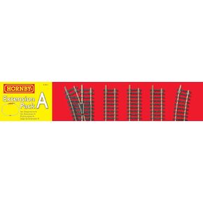 Hornby Hobby Train Tracks - R8221 Extension Pack A Track Pieces - Small Scale Model Accessories for Train, Electric Railroad Supplies with HO/OO Gauge Compatibility, Straight/Curved Tracks